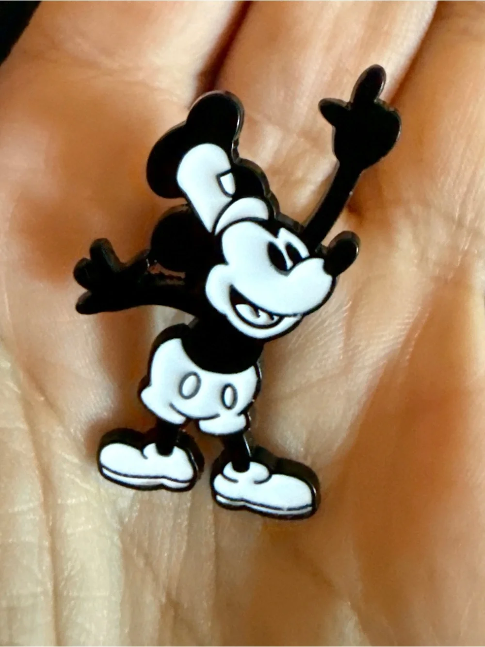 Set Of 5 Retro Steamboat Willie Disney Mickey Mouse Black & White Enamel Pins